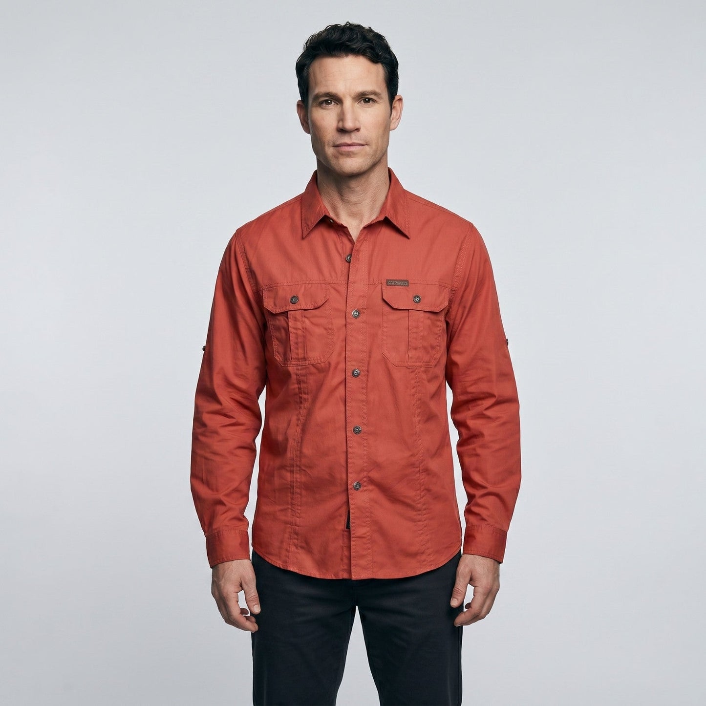 Men’s Lightweight Long-Sleeve Outdoor Shirt – Durable Cotton-Blend Top