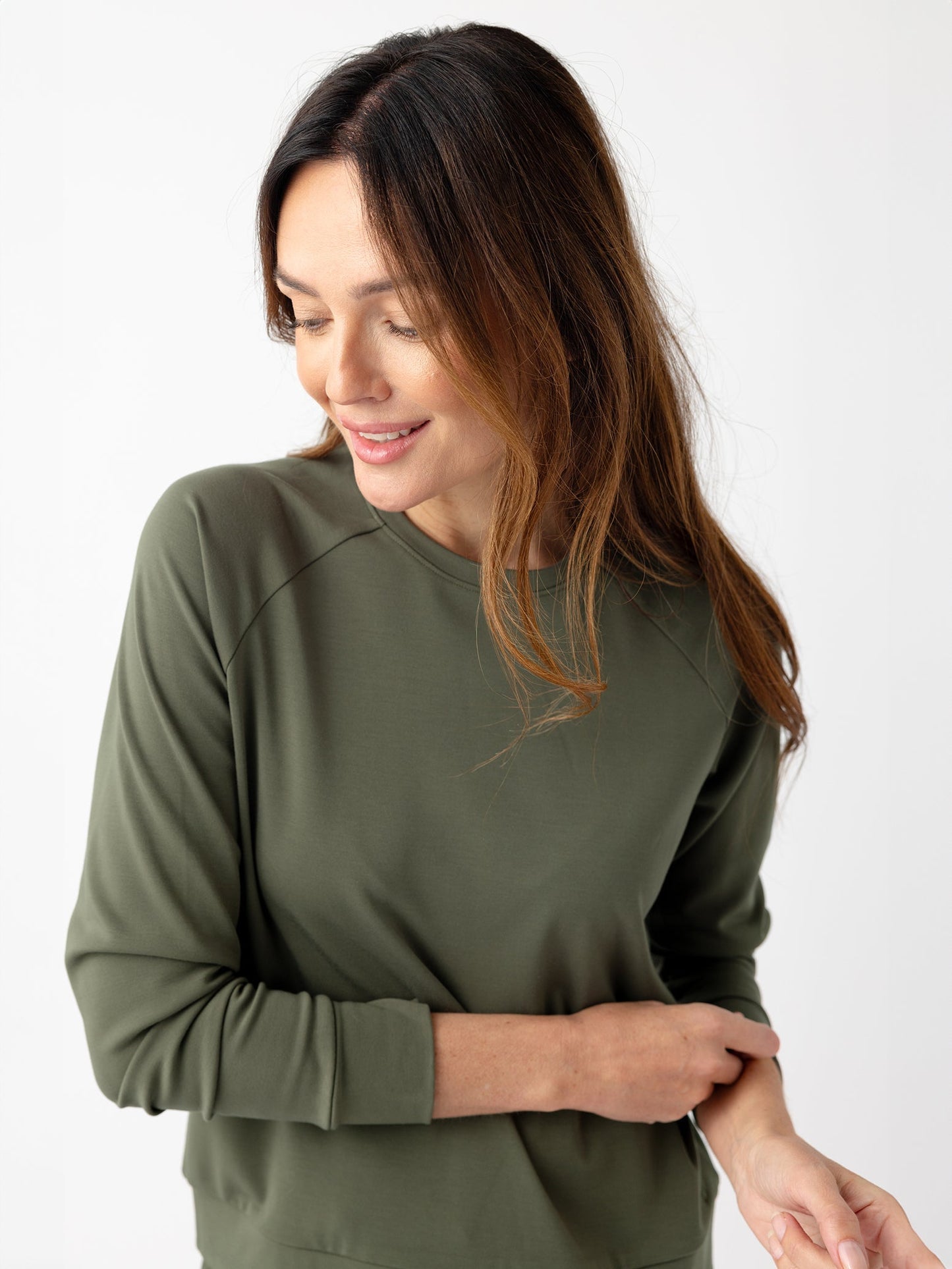Women's Brushed Bamboo Pullover Crew - Last Chance