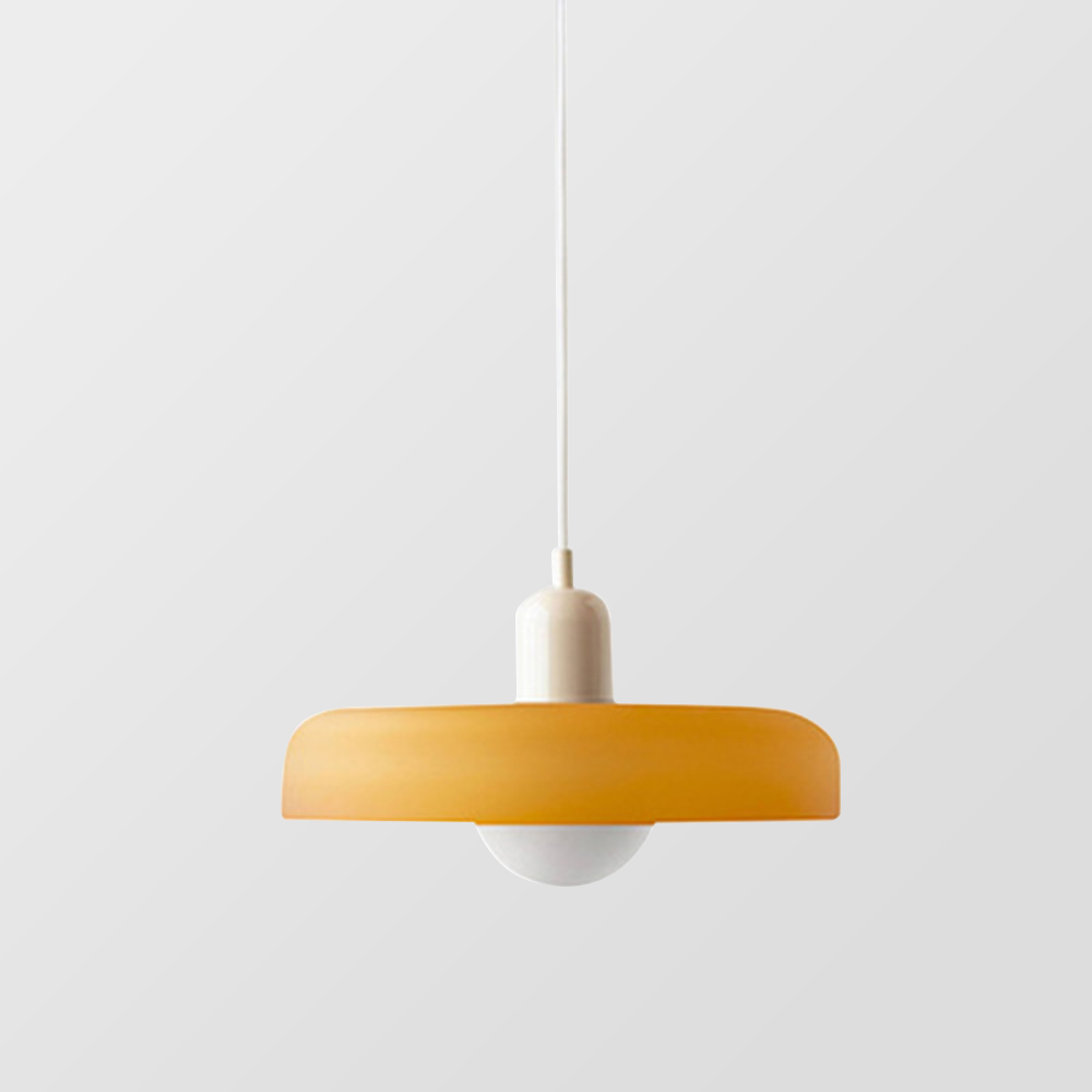 Bauhaus Stained Glass Pendant Light – Round Colourful Ceiling Lamp