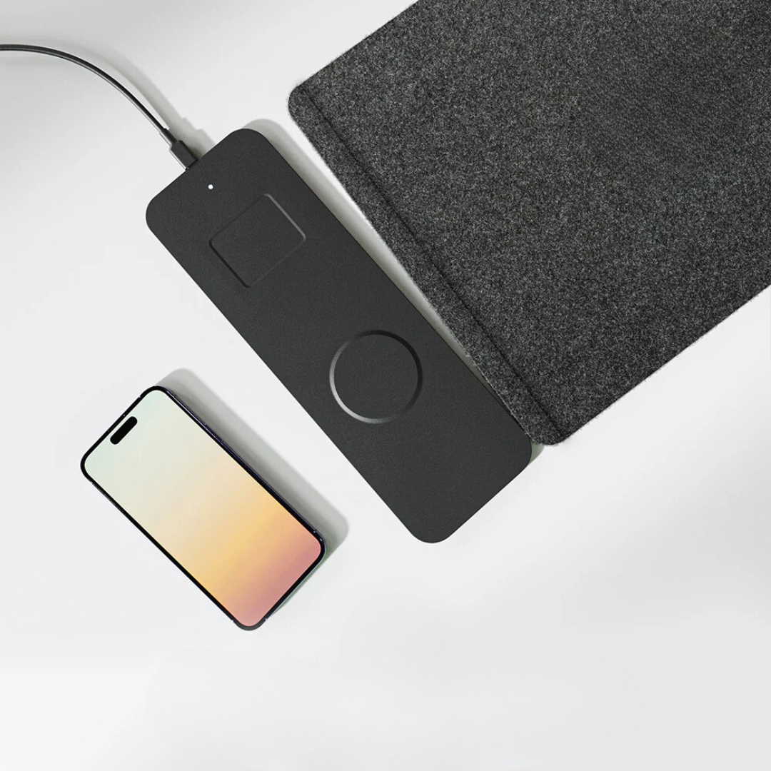 Wireless Charging Desk Mat – Large Non-Slip Faux Leather Desk Pad