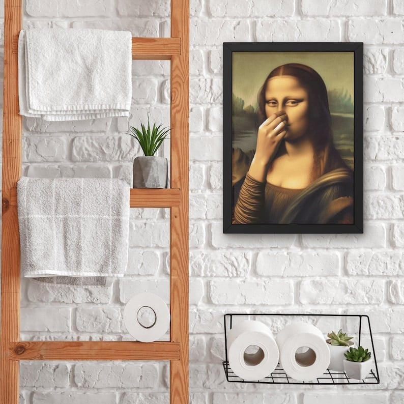 Funny Bathroom Wall Art – Humorous Renaissance-Style Print