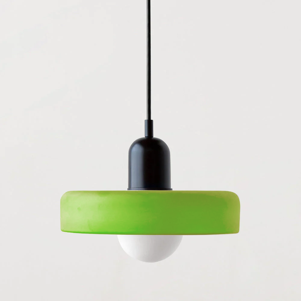 Bauhaus Stained Glass Pendant Light – Round Colourful Ceiling Lamp