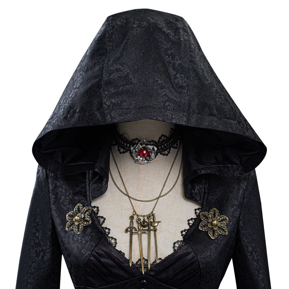 Resident Evil Village Lady Bela Dimitrescu Daughters Black Dress Vampire Halloween Costume