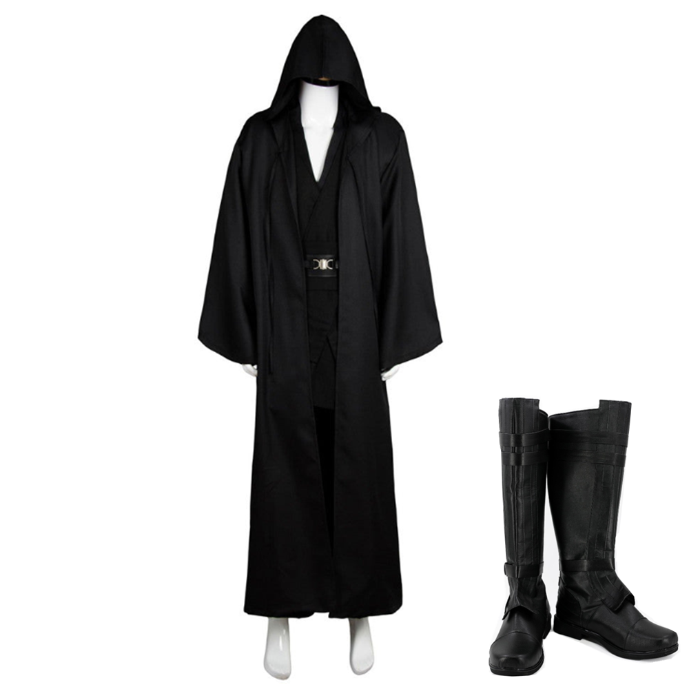 Anakin Skywalker Black Jedi With Robe Halloween Costume