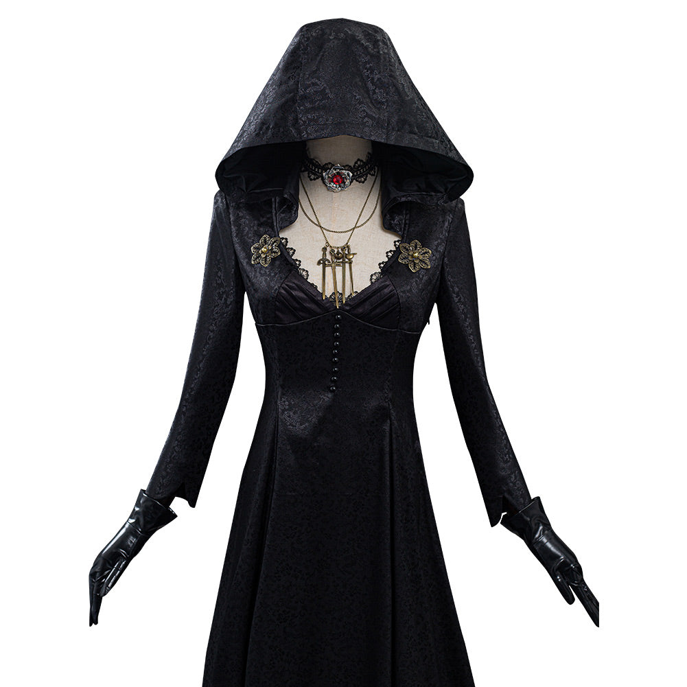 Resident Evil Village Lady Bela Dimitrescu Daughters Black Dress Vampire Halloween Costume