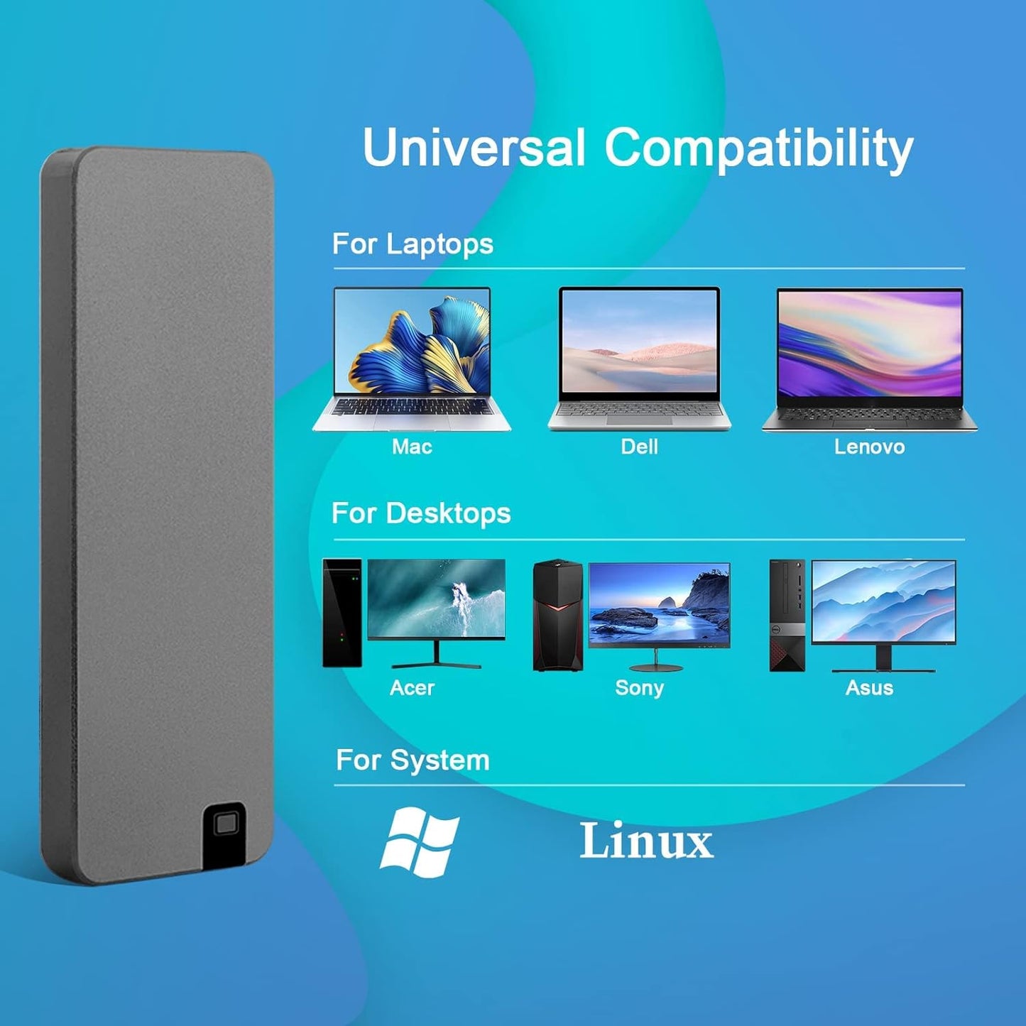 Portable External SSD – USB 3.2 Solid-State Drive