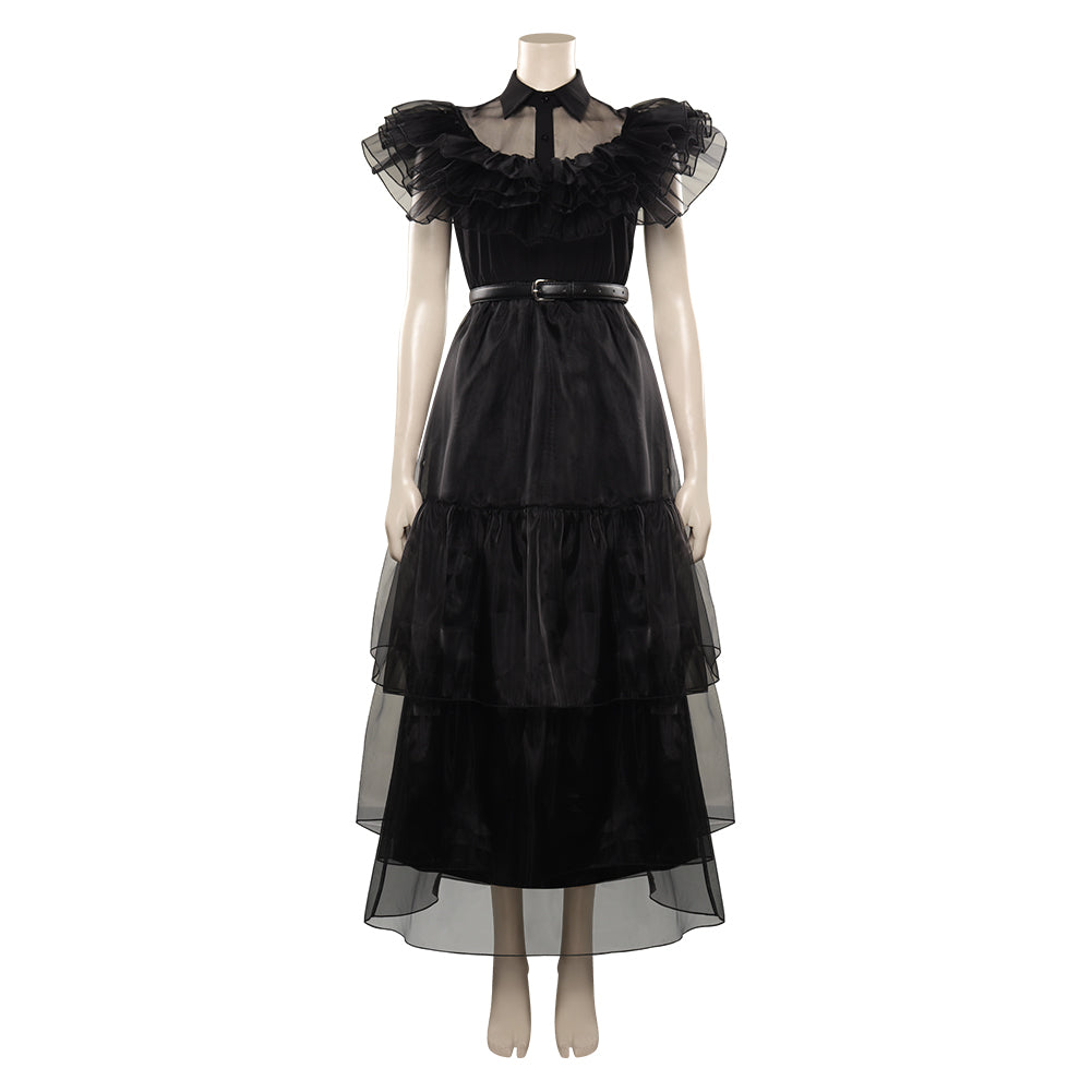 Women's Jenna Ortega Black Dress Halloween Costume