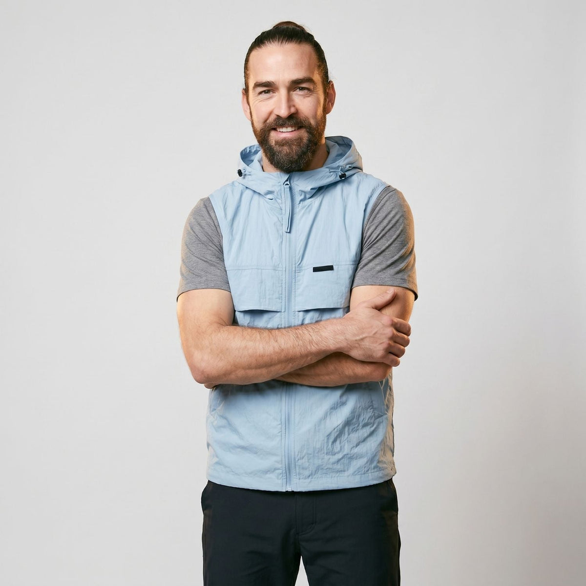 Men’s Hooded Gilet – Lightweight Windproof Vest for Fishing & Hiking