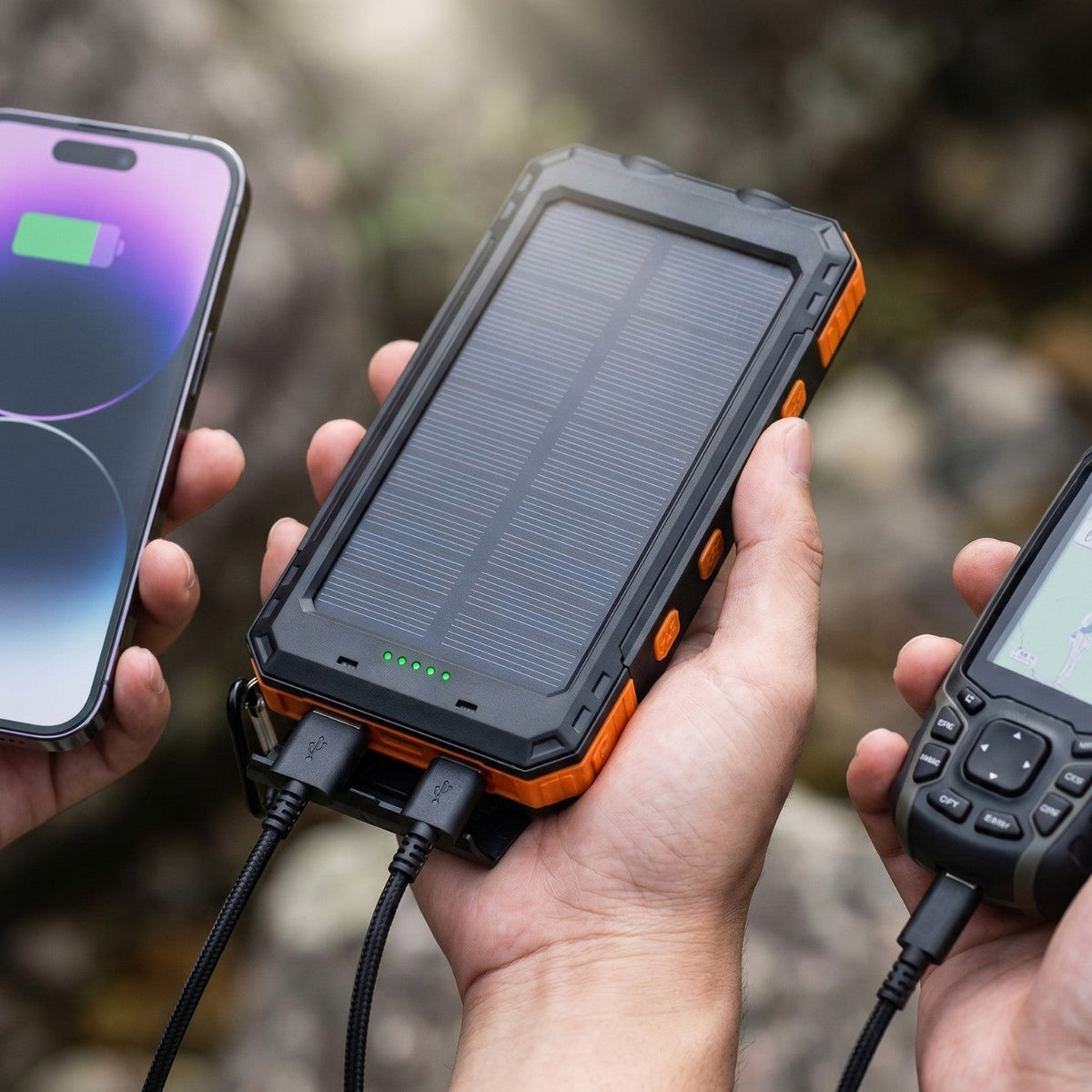 20,000mAh Solar Power Bank – Portable USB Charger for Hiking & Camping