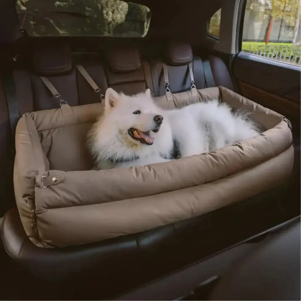 2-in-1 Dog Car Seat & Travel Bed with Safety Leash
