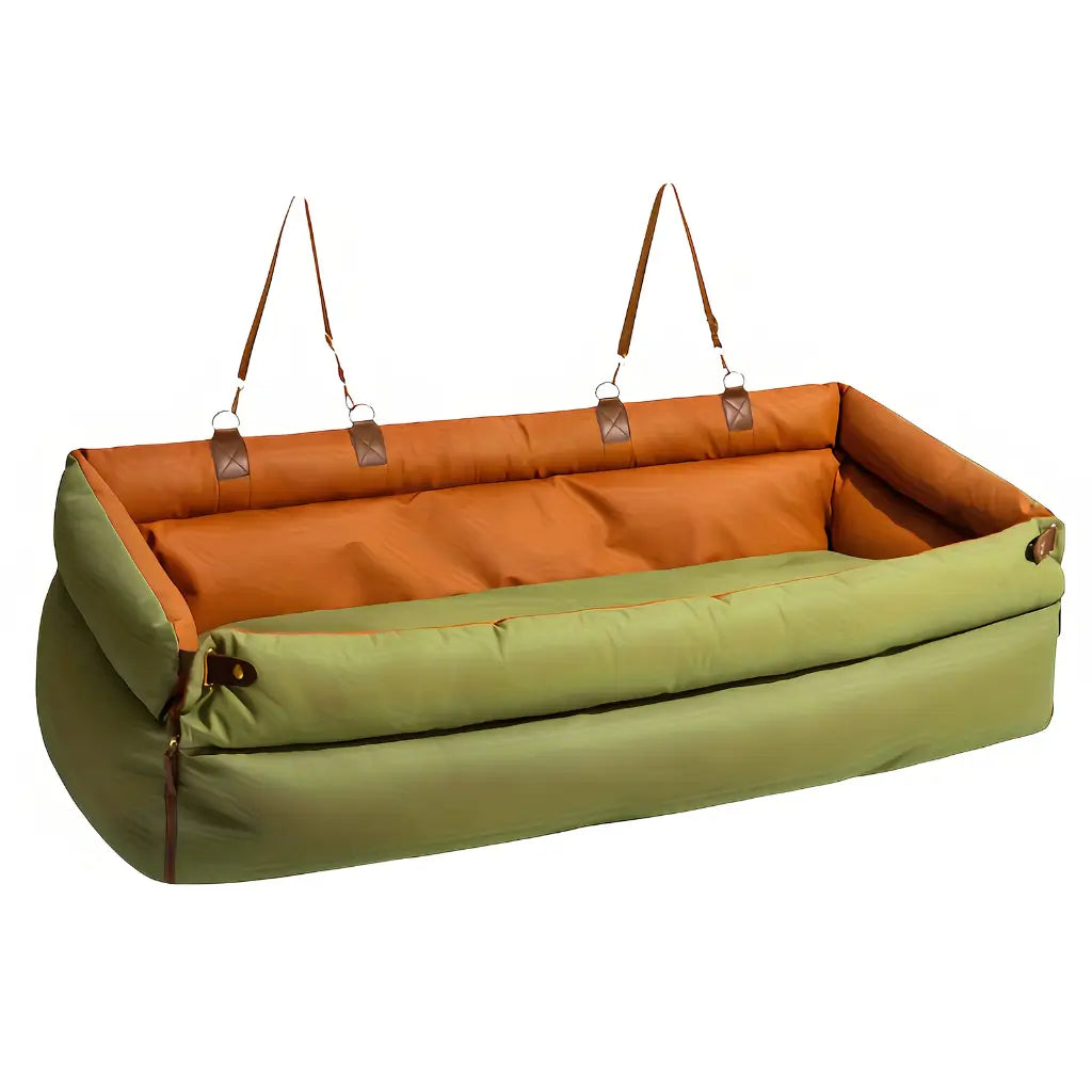 2-in-1 Dog Car Seat & Travel Bed with Safety Leash
