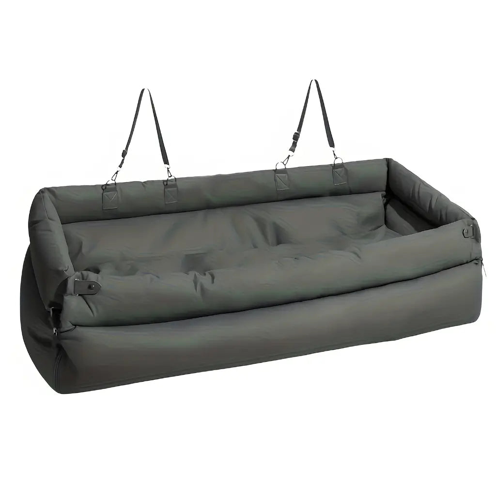 2-in-1 Dog Car Seat & Travel Bed with Safety Leash