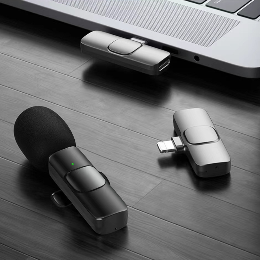 Wireless Clip-On Lavalier Microphone – Noise-Reducing Mini Mic for Smartphones & Laptops
