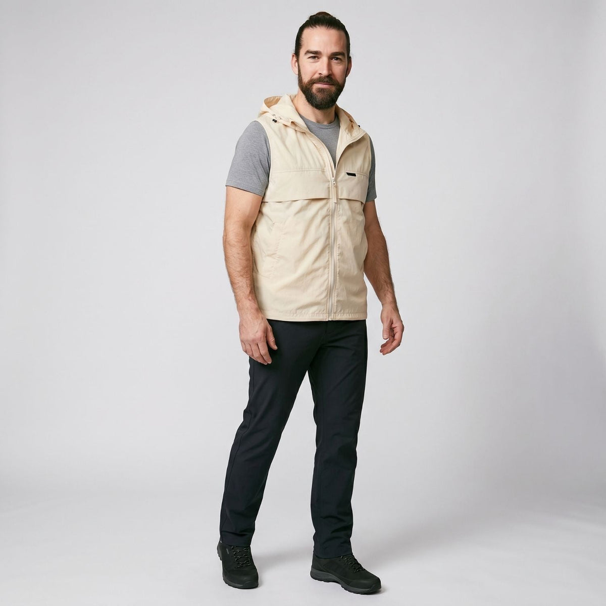 Men’s Hooded Gilet – Lightweight Windproof Vest for Fishing & Hiking