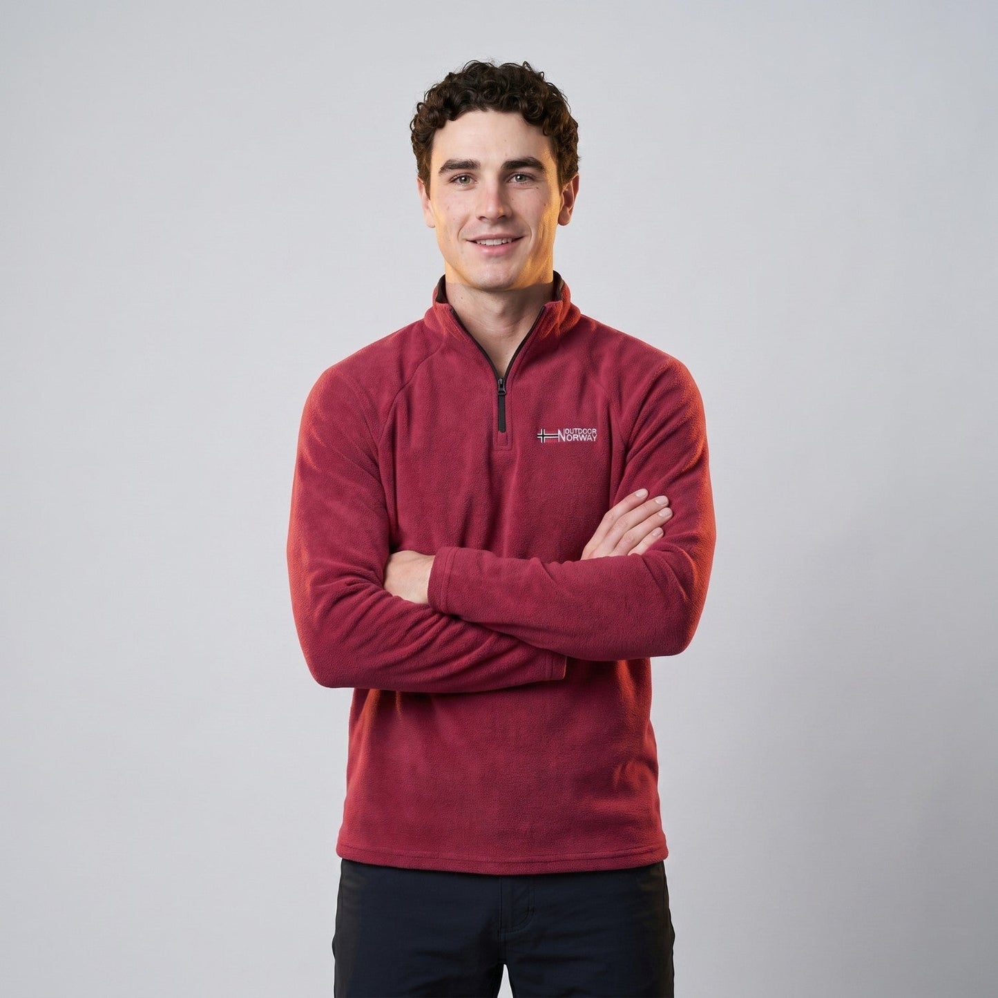 Men’s Quarter-Zip Fleece Pullover – Lightweight Hiking & Camping Mid-Layer