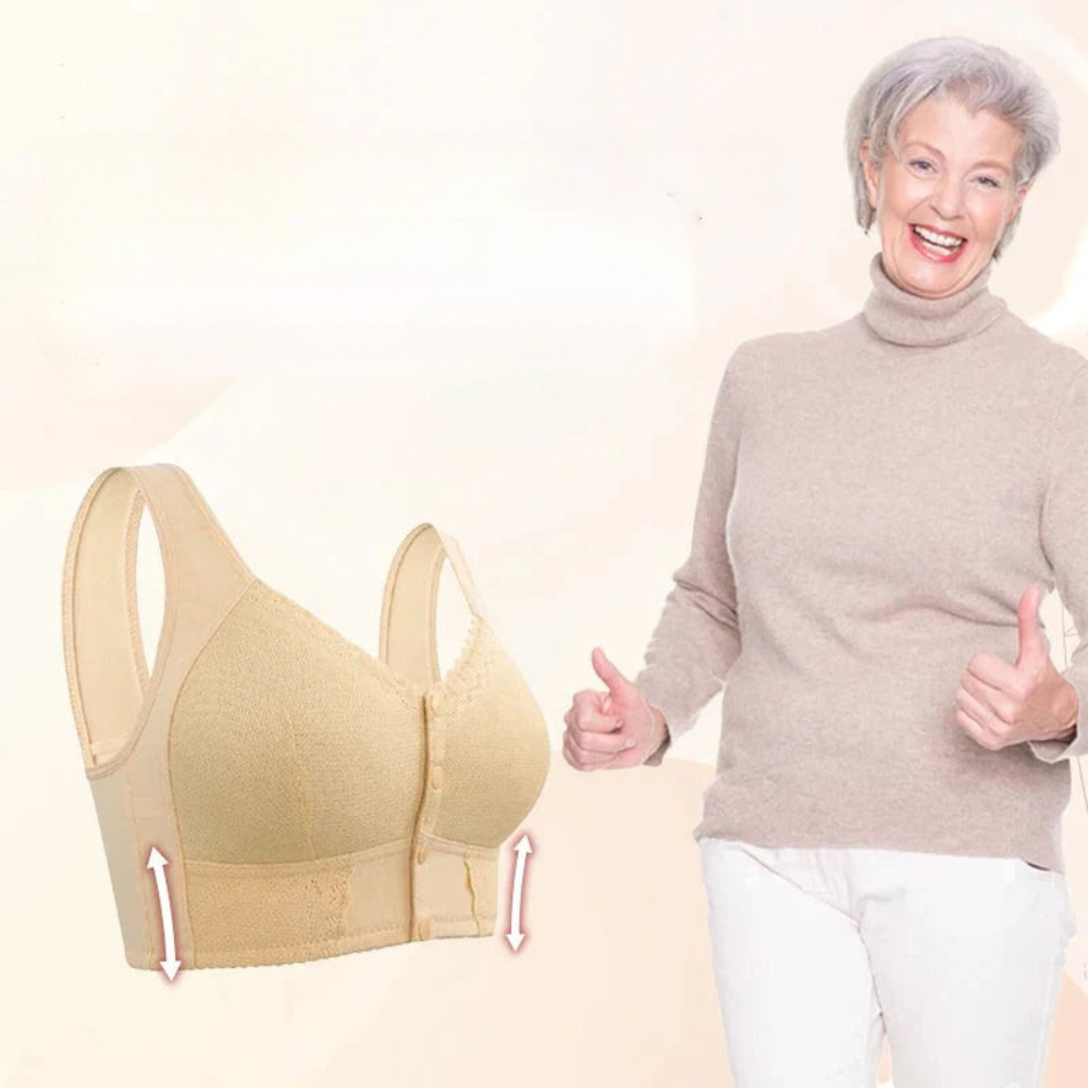 Women’s Wire-Free Front Closure Cotton Bra – Soft Breathable Everyday Support