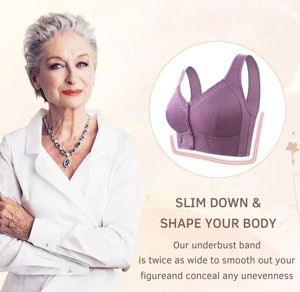 Women’s Wire-Free Front Closure Cotton Bra – Soft Breathable Everyday Support