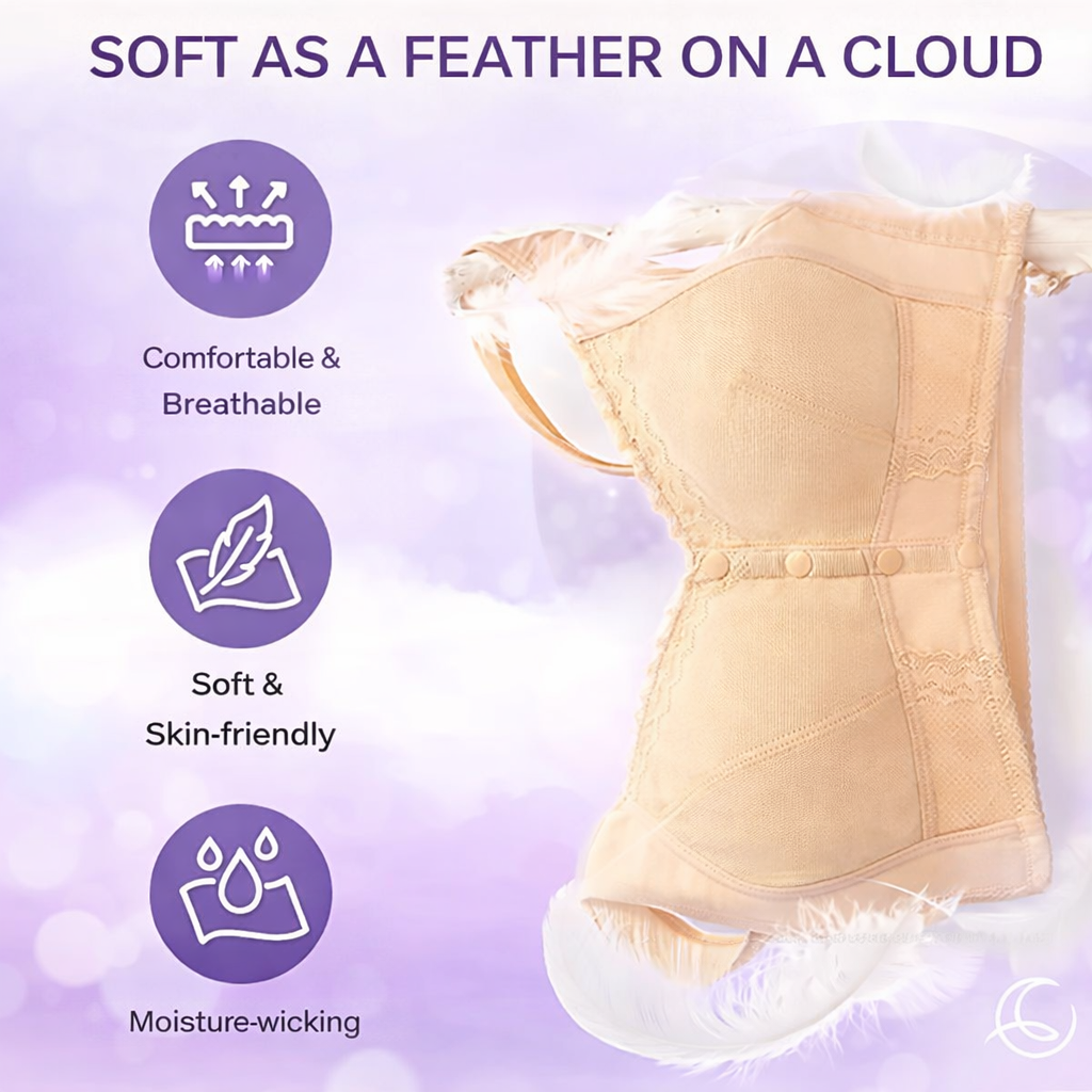 Women’s Wire-Free Front Closure Cotton Bra – Soft Breathable Everyday Support