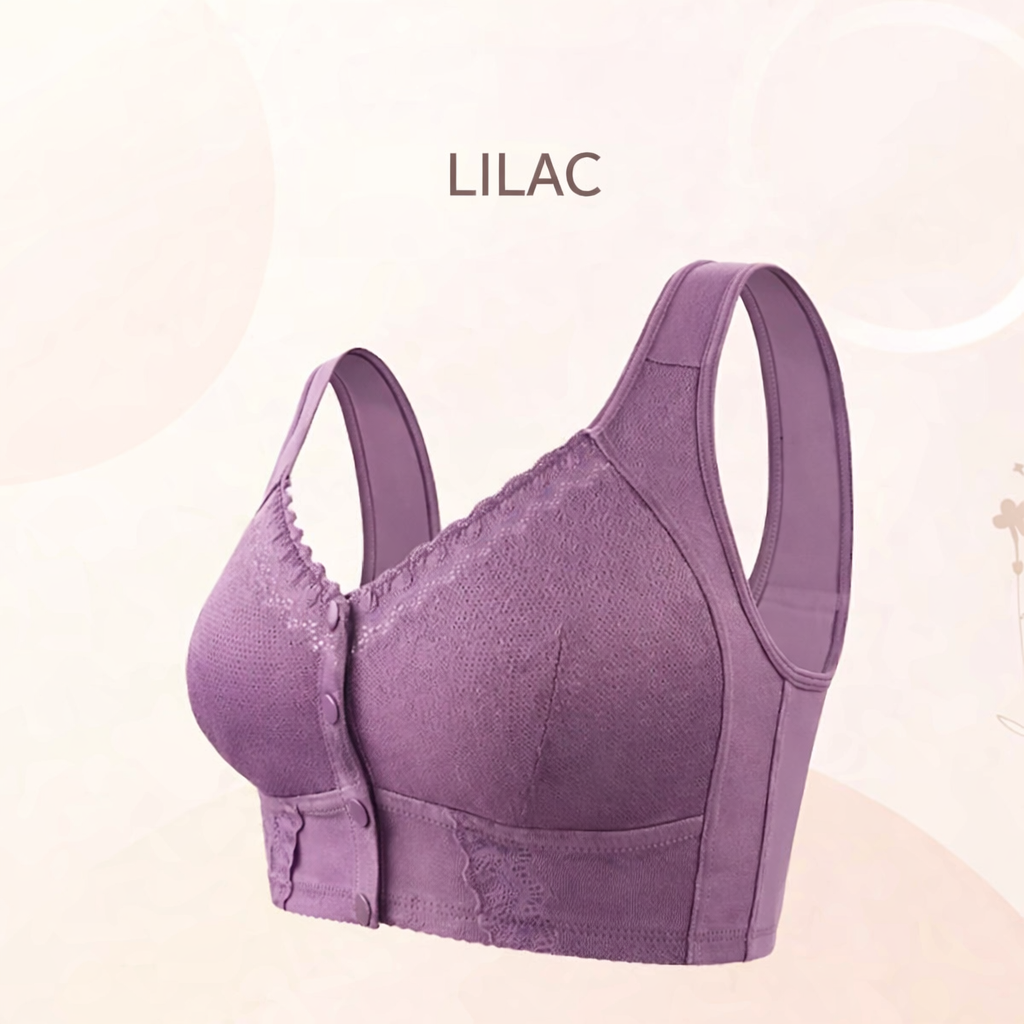 Women’s Wire-Free Front Closure Cotton Bra – Soft Breathable Everyday Support