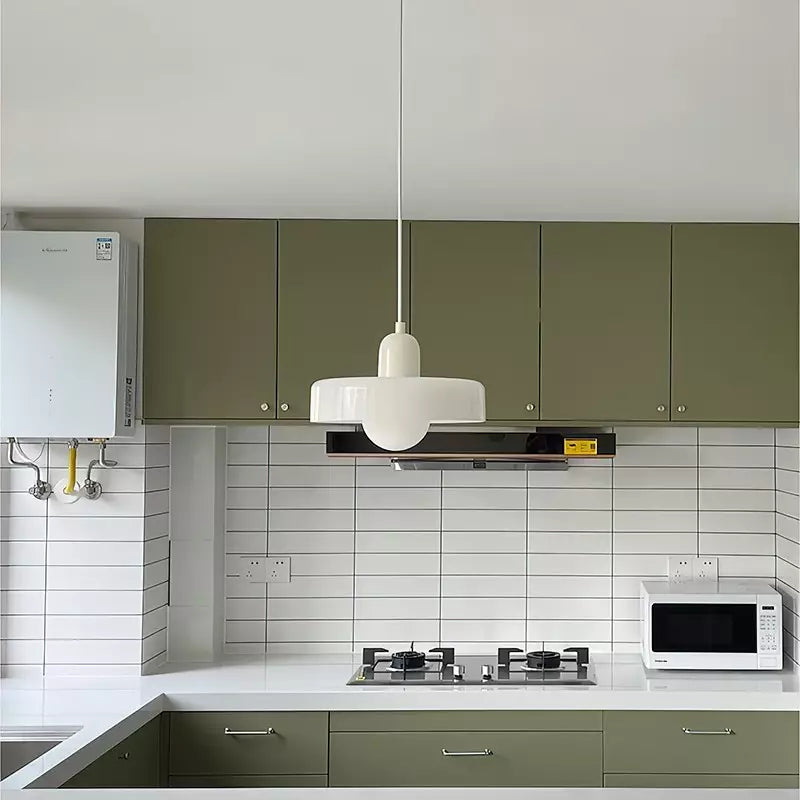 Bauhaus Stained Glass Pendant Light – Round Colourful Ceiling Lamp