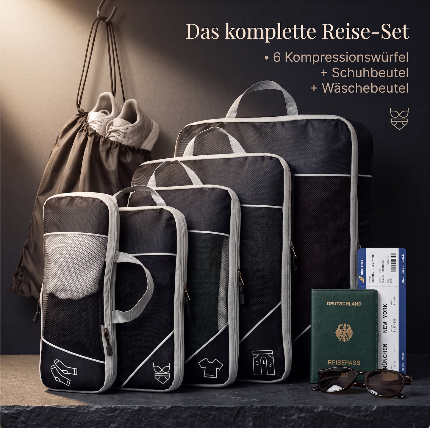 Compression Packing Cubes – Travel Suitcase Organizer Set