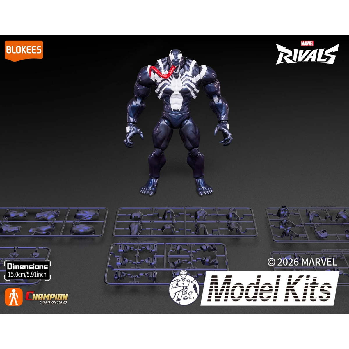 Black Symbiote Creature Poseable Model Kit