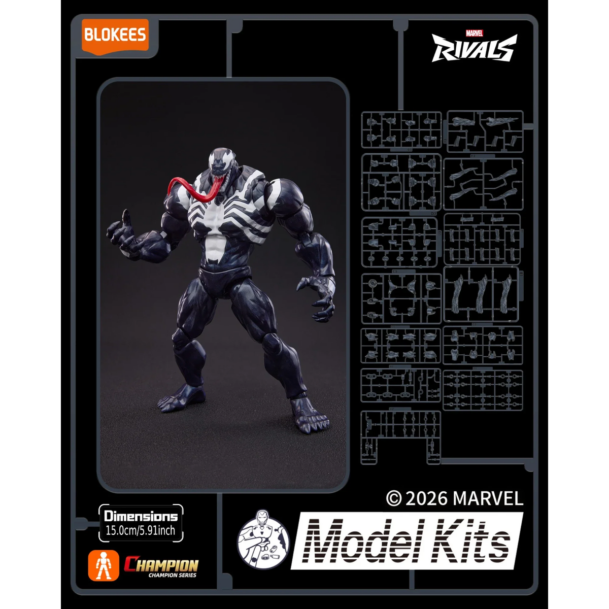 Black Symbiote Creature Poseable Model Kit