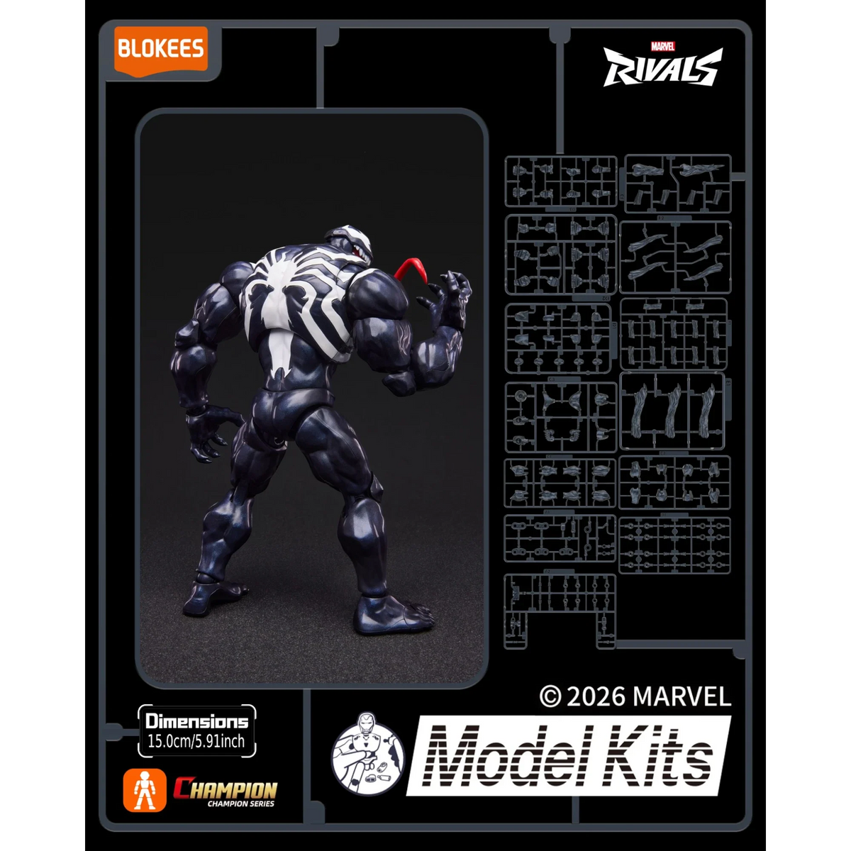 Black Symbiote Creature Poseable Model Kit