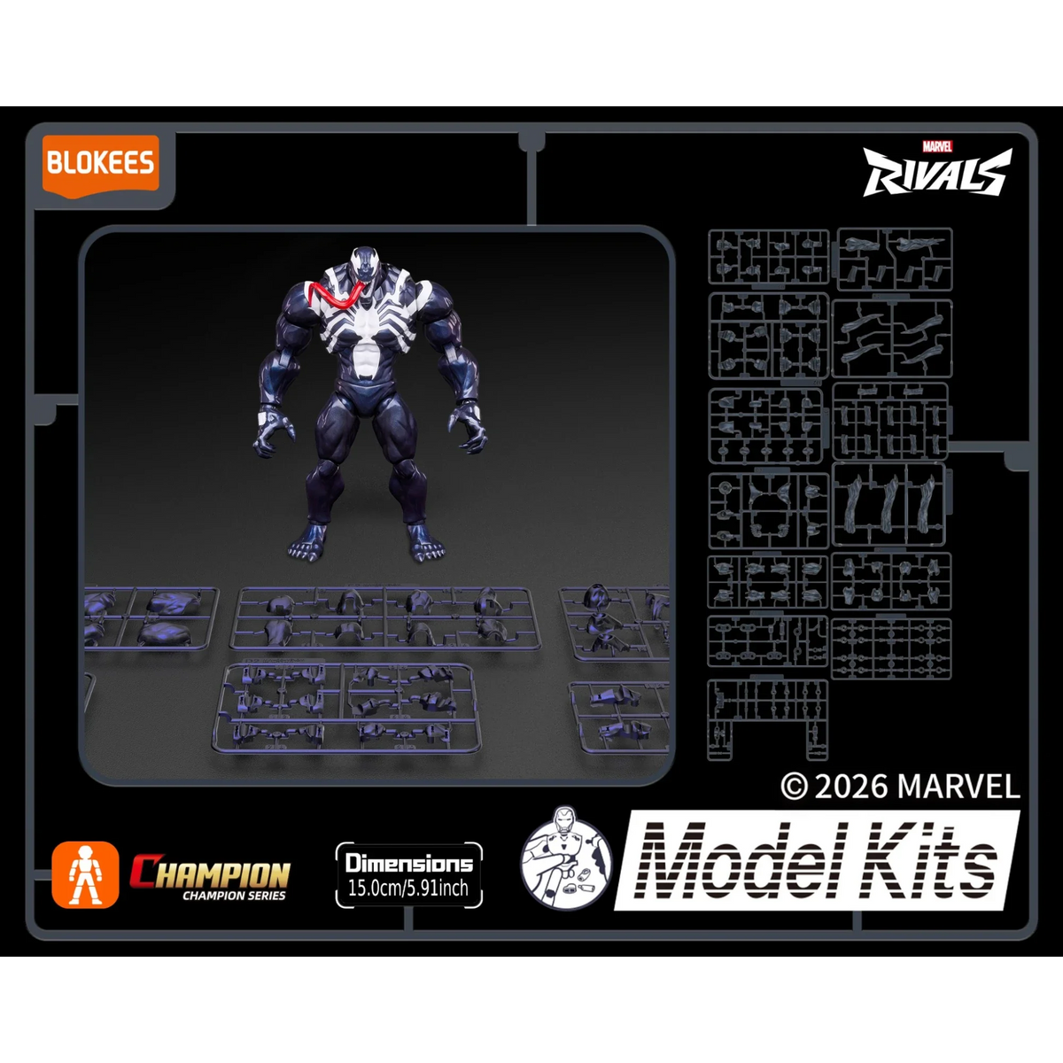 Black Symbiote Creature Poseable Model Kit