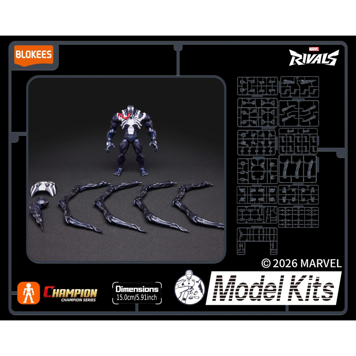 Black Symbiote Creature Poseable Model Kit