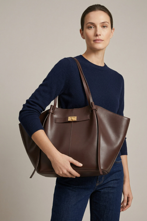 Women’s Large University Tote Bag – Vegan Leather, 59cm