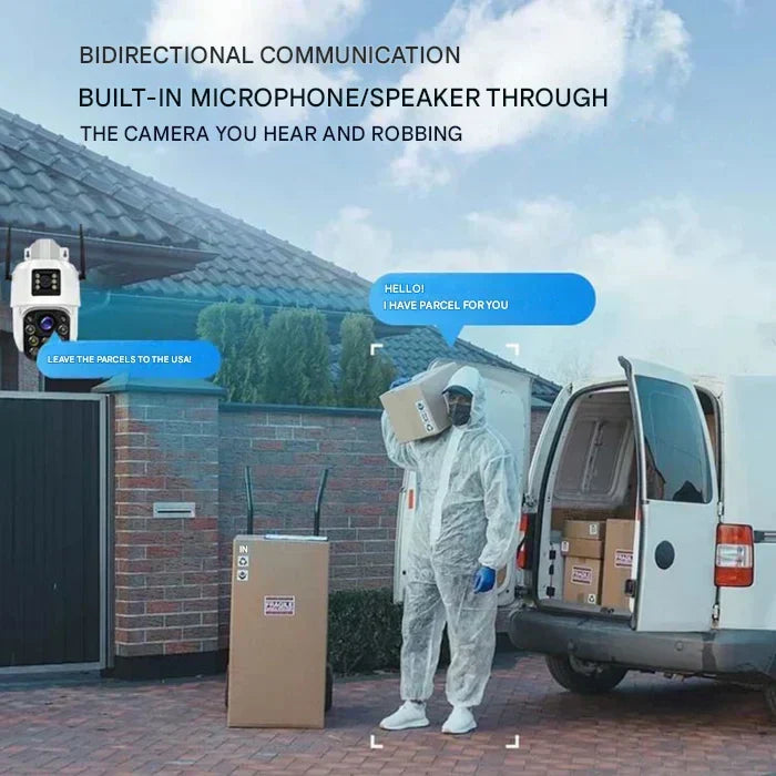 4K Solar Security Camera – Dual Lens, 10x Zoom, 360° PTZ, 4G/WiFi
