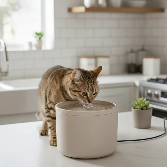 1L Ceramic Cat Water Fountain with 4-Stage Filter