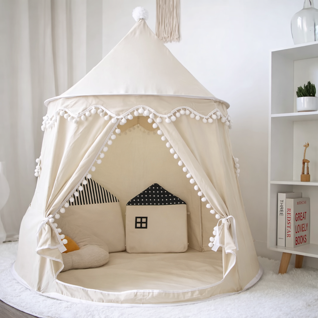 Kids Canvas Play Teepee – DreamHaven Indoor Imaginative Play Tent