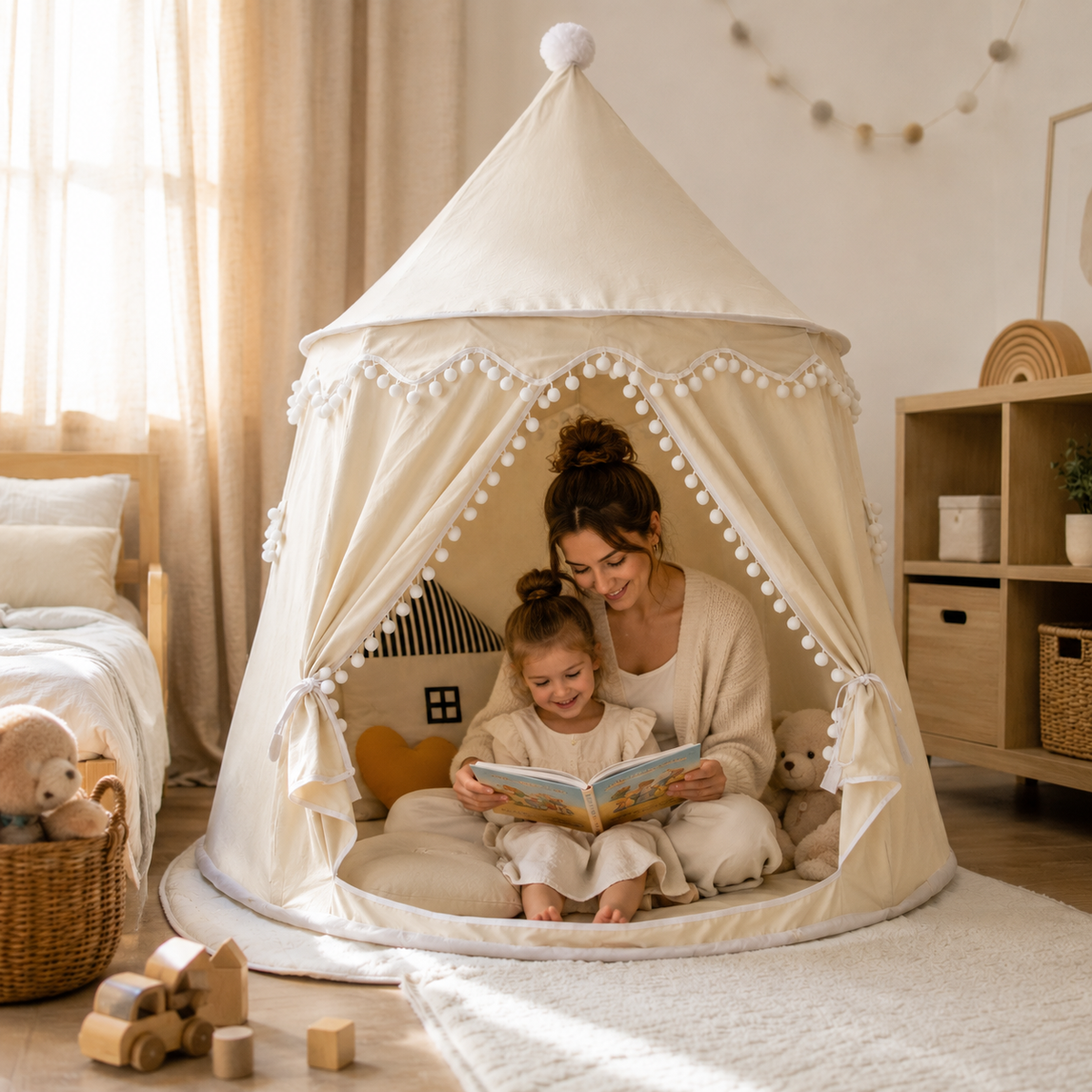 Kids Canvas Play Teepee – DreamHaven Indoor Imaginative Play Tent