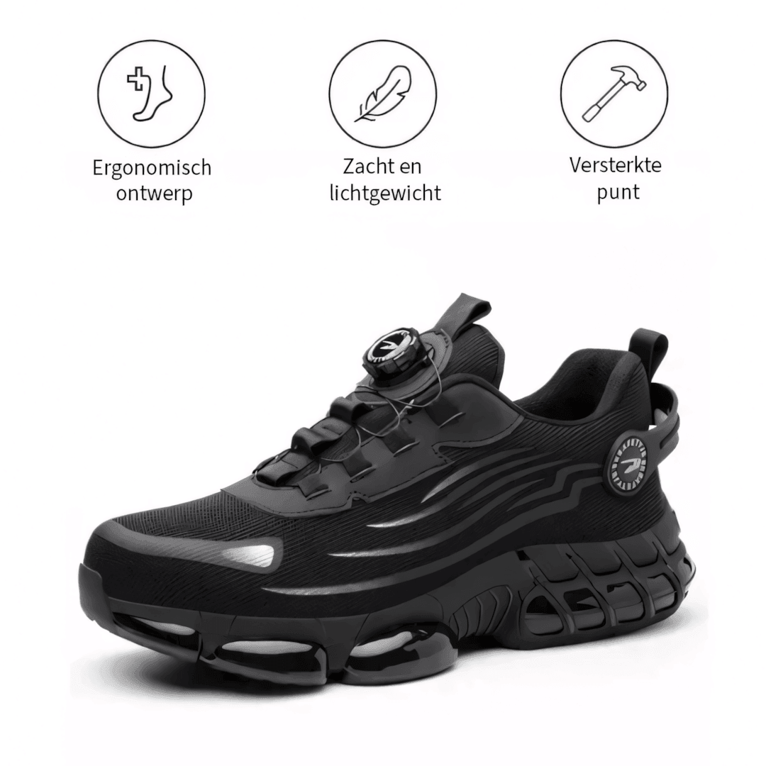 Non-Slip Safety Work Shoes with Arch Support – ComfiShield Wide-Toe Footwear