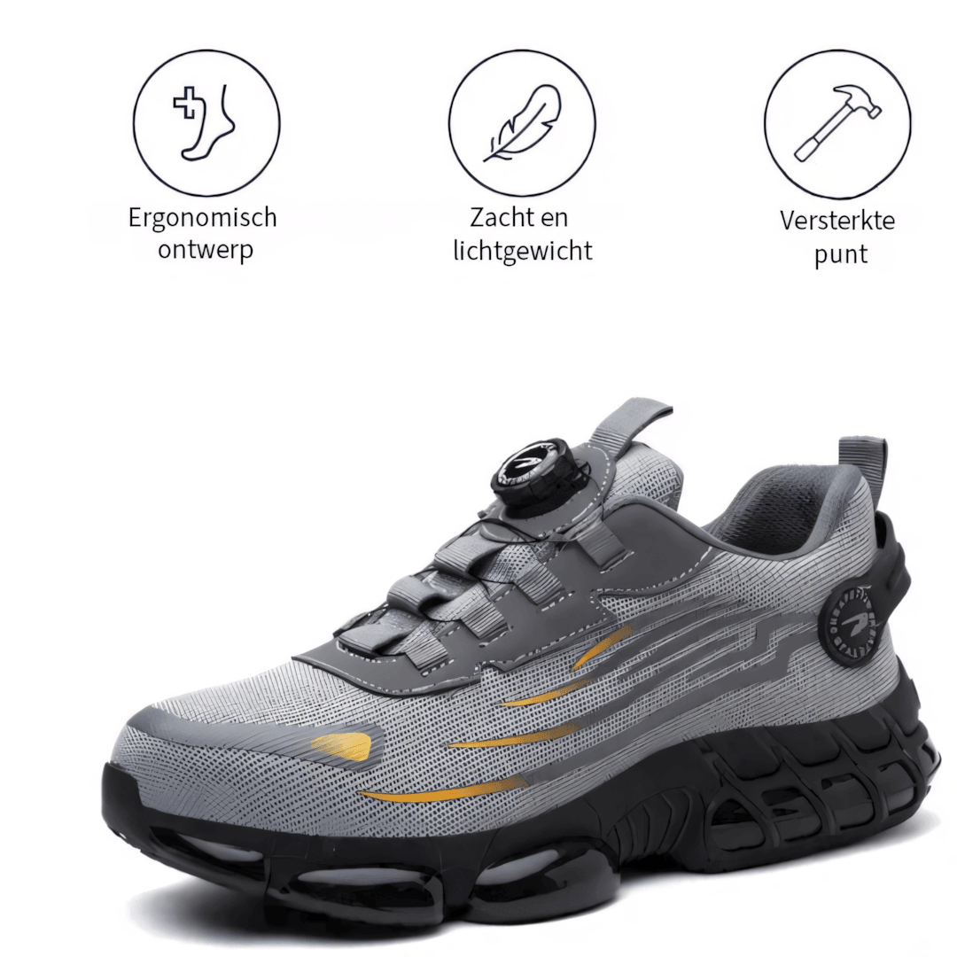 Non-Slip Safety Work Shoes with Arch Support – ComfiShield Wide-Toe Footwear