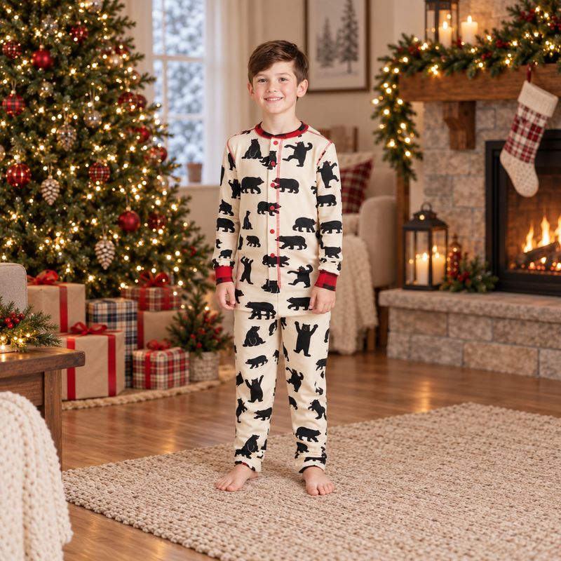 Matching Family Christmas Pyjamas - Dancing Bear