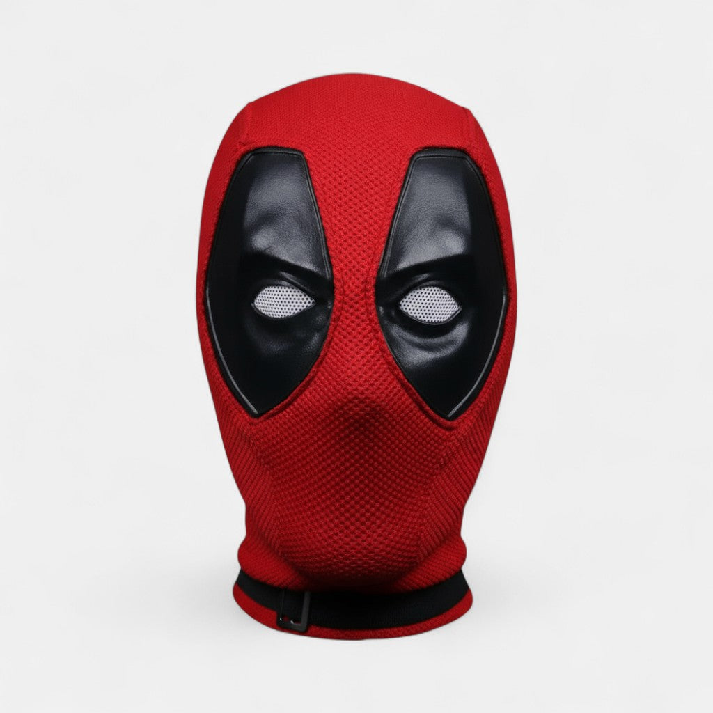 Red Mercenary Knitted Cotton Mask with Back Zip