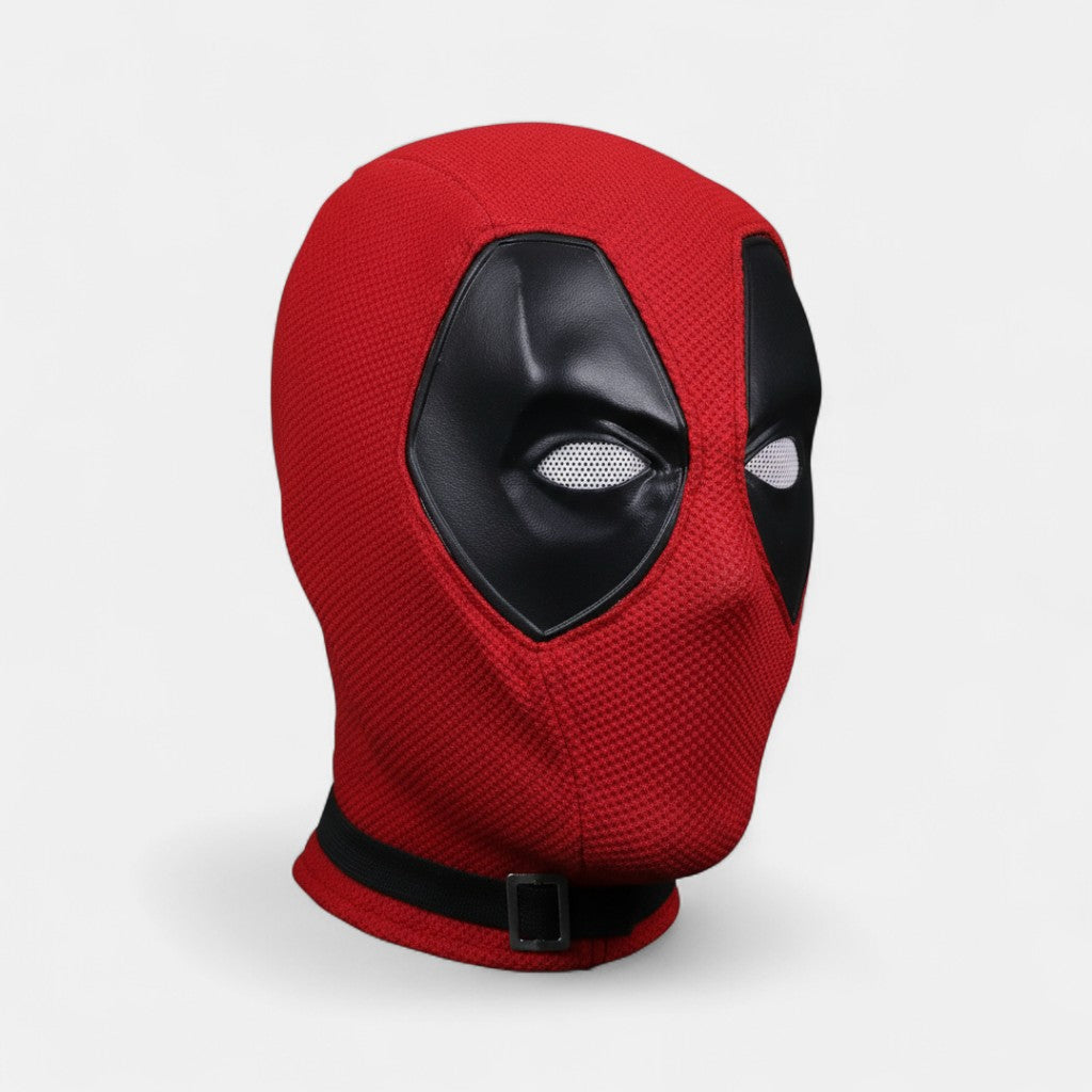 Red Mercenary Knitted Cotton Mask with Back Zip