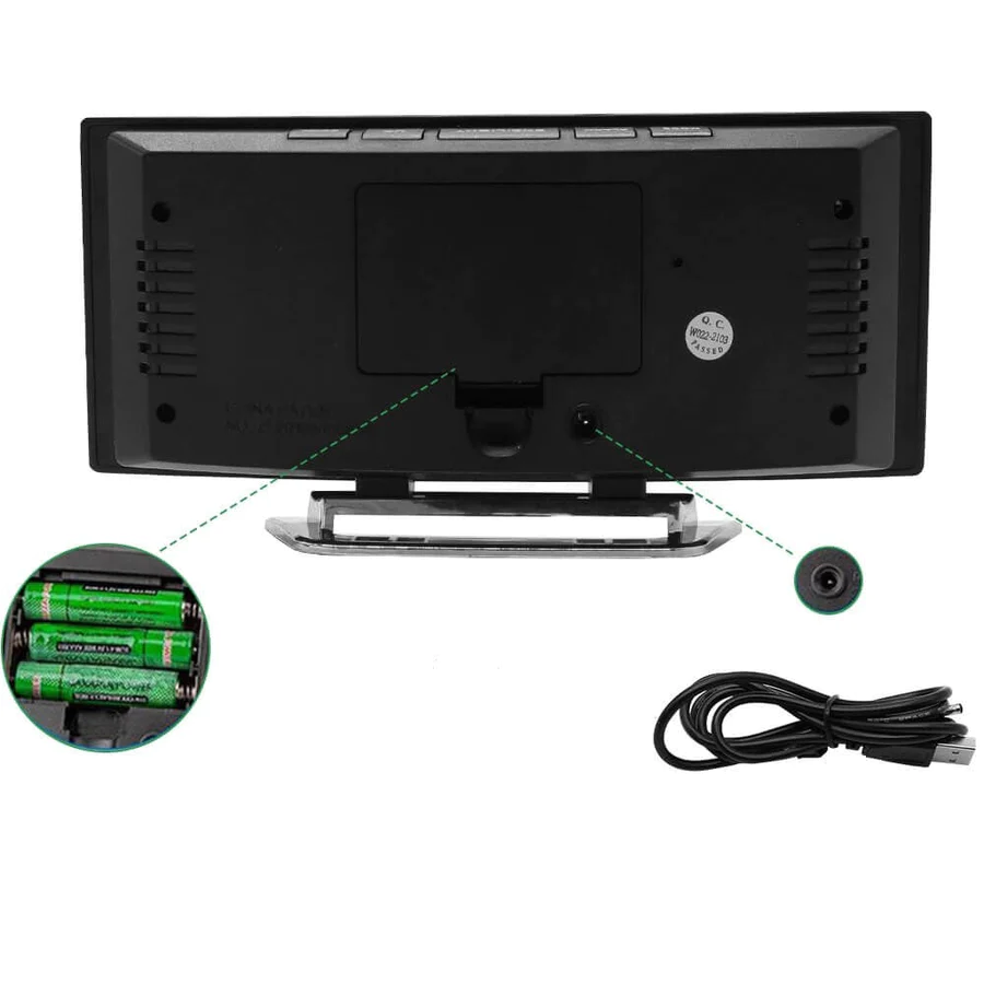 LED Mirror Alarm Clock with Auto Dimming, Snooze & Temperature Display