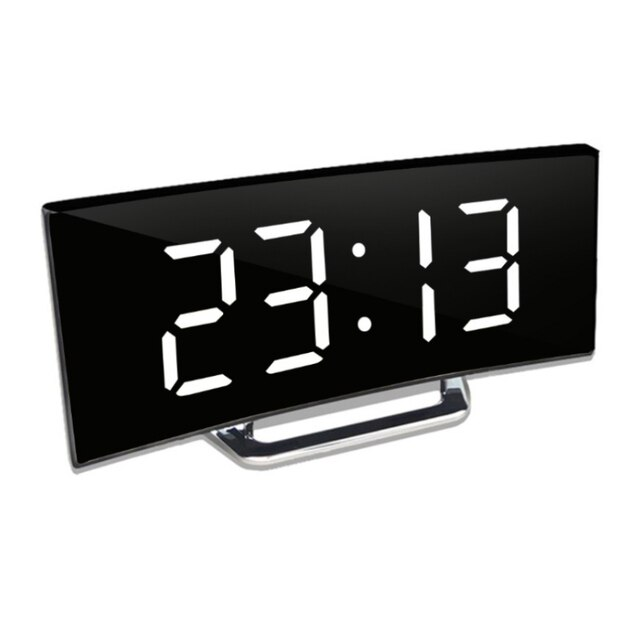 LED Mirror Alarm Clock with Auto Dimming, Snooze & Temperature Display