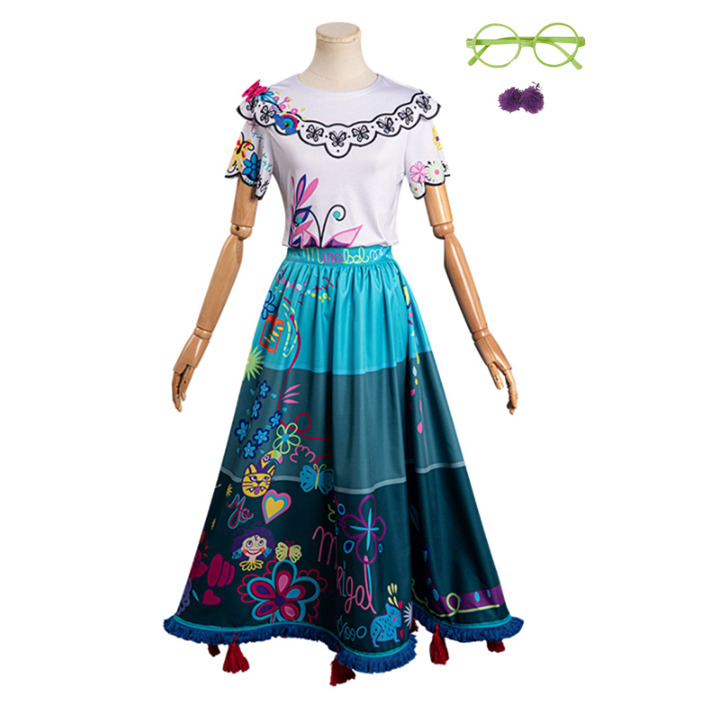 Encanto Mirabel Shirt Blue Skirt Set Halloween Costume