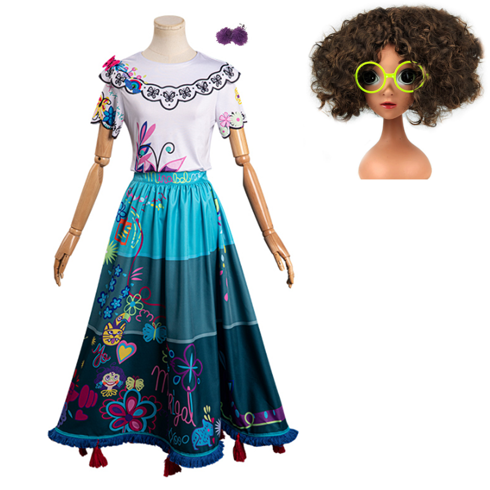 Encanto Mirabel Shirt Blue Skirt Set Halloween Costume