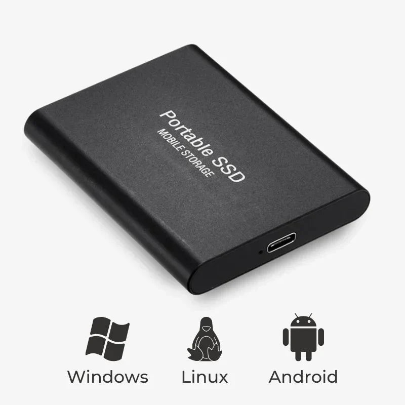 Portable External SSD – USB 3.1 Plug-and-Play Storage Drive, 1TB–4TB