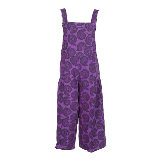 Ammonite Print Wide Leg Dungarees