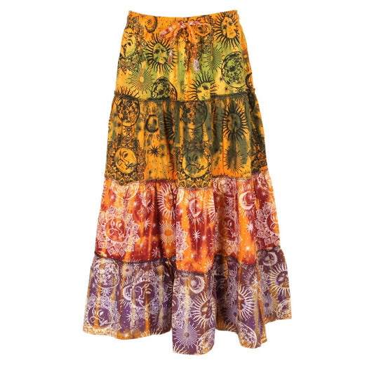 Tie Dye Tiered Maxi Skirt