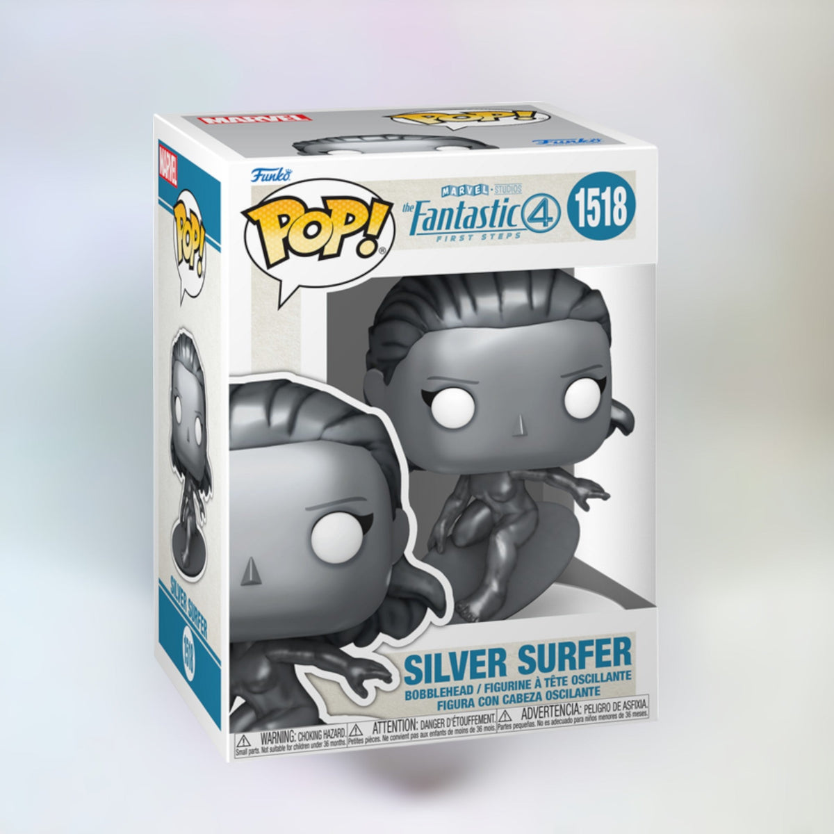 Silver Space Surfer Vinyl Bobblehead