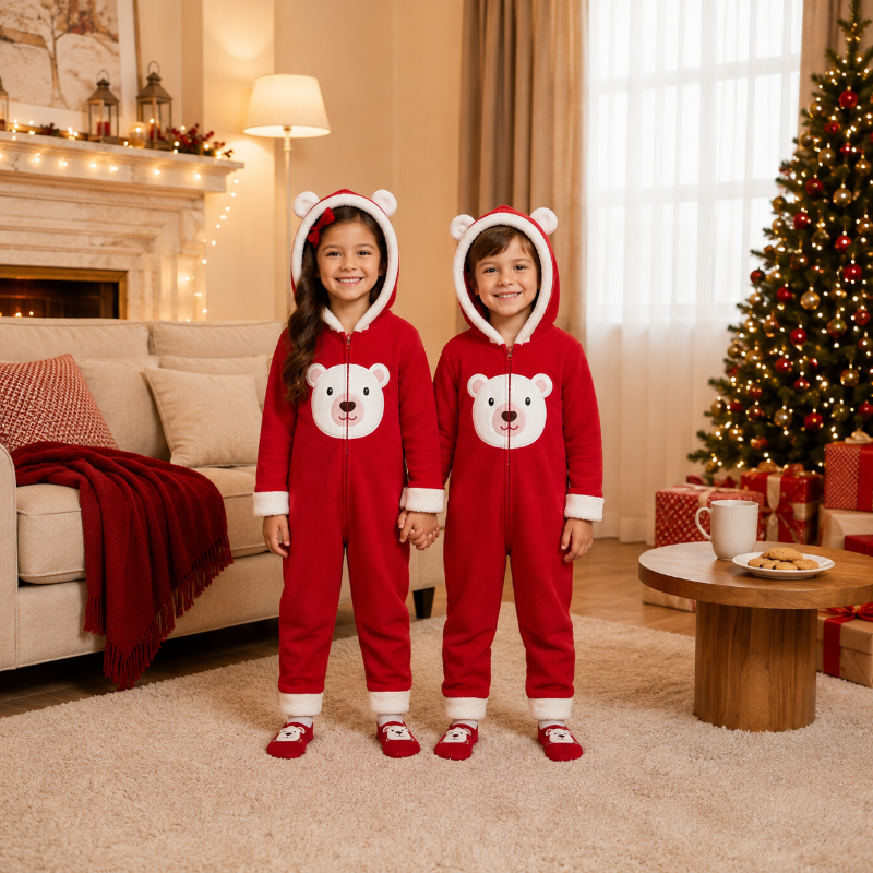 Matching Family Christmas Onesie - Red Bear