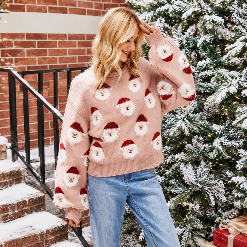 Christmas Jumper - Fuzzy Santa Crew Neck